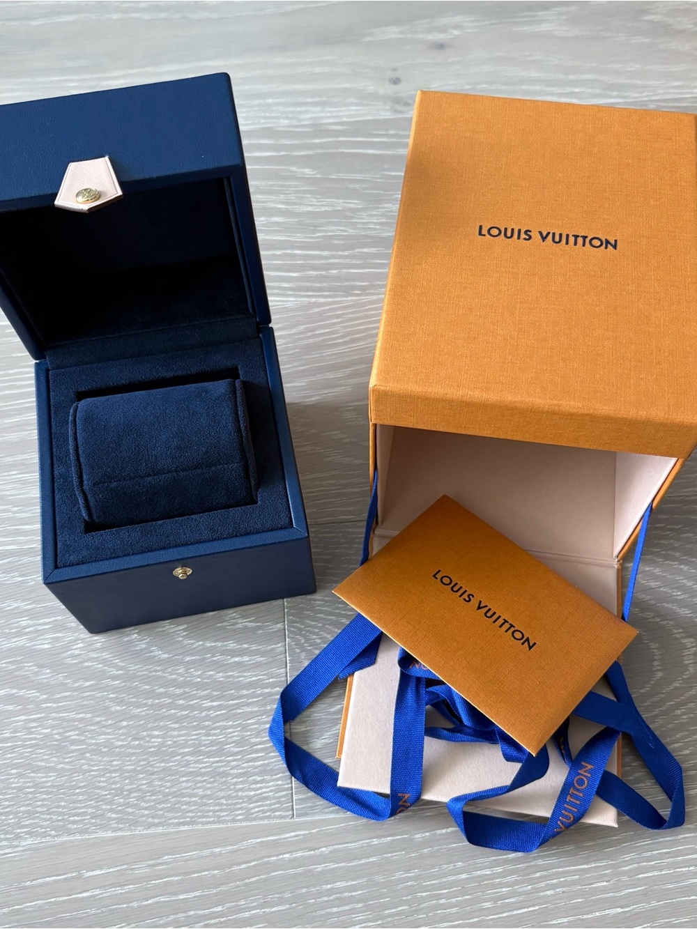 Louis Vuitton Leather Watch Box and Gift box Set